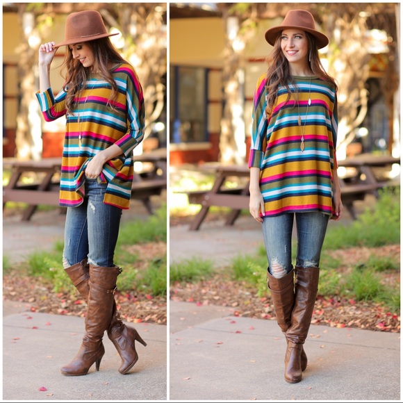 Infinity Raine Tops - ✨LAST ONE✨Multi Color Striped Tunic